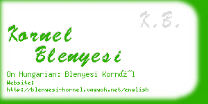 kornel blenyesi business card